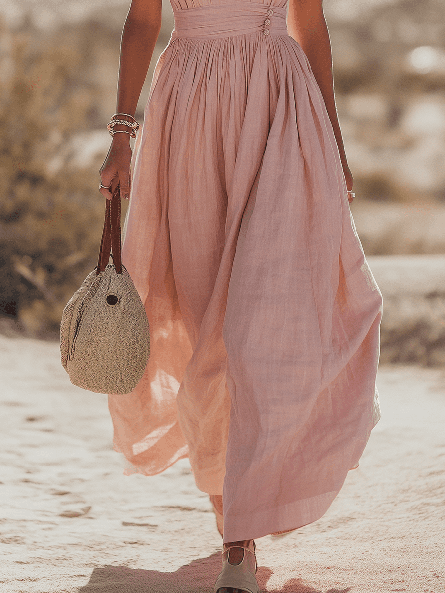 Sleeveless cotton maxi dress for women by Tammy Bradley, shown in a flowing, casual style perfect for warm weather.