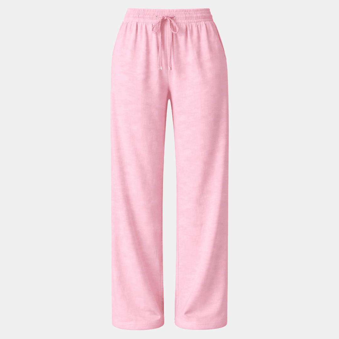 Women's wide-leg drawstring lounge trousers by Tammy Bradley, shown in soft fabric with relaxed fit and adjustable waistband.
