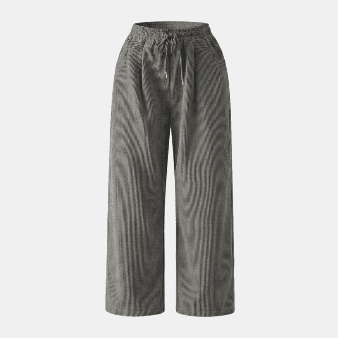 Women's corduroy relaxed wide-leg trousers by Tammy Bradley, featuring a comfortable fit and stylish wide-leg design.