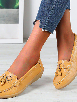 Women's orthopedic loafers by My Store with non-slip waterproof soles, stylish slip-on shoes with supportive comfort.
