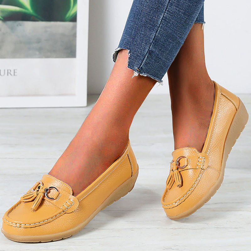 Women's orthopedic loafers by My Store with non-slip waterproof soles, stylish slip-on shoes with supportive comfort.