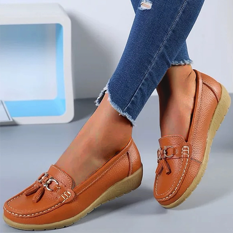 Women's orthopedic loafers by My Store with non-slip waterproof soles, featuring comfortable design and stylish appearance.