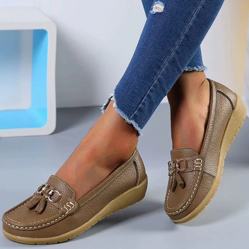 Women's orthopedic loafers by My Store featuring non-slip waterproof soles and a comfortable, stylish design for everyday wear.