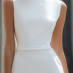 Sleeveless asymmetric panel tailored maxi dress by Tammy Bradley, featuring a fitted silhouette and elegant design.