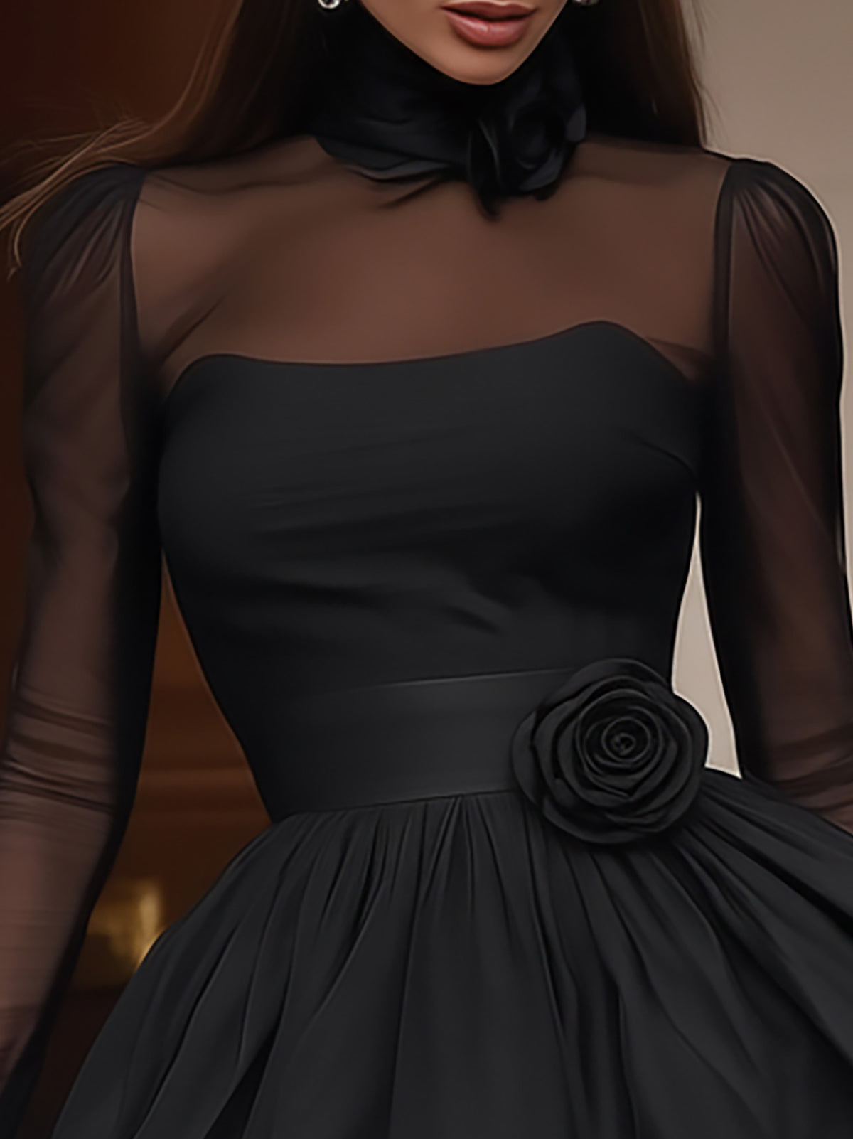 Black women's dress from My Store featuring a stylish, elegant design with a fitted silhouette and sleeveless style.
