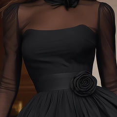 Black women’s dress from My Store, elegant sleeveless dress with a fitted silhouette and knee-length design.