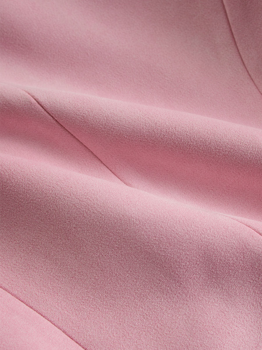 Pink faux suede and fur blazer with multi-button lapel, stylish jacket from My Store, featuring a tailored fit and textured fabric.
