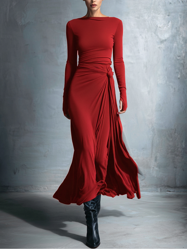 Flowy summer maxi dress for women by My Store, featuring a wrap design and lightweight, breathable fabric perfect for warm weather.