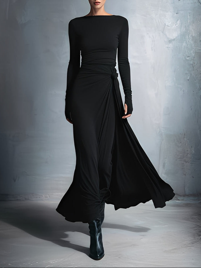 Flowy summer maxi dress for women by My Store, featuring a wrap design and lightweight, breezy fabric.