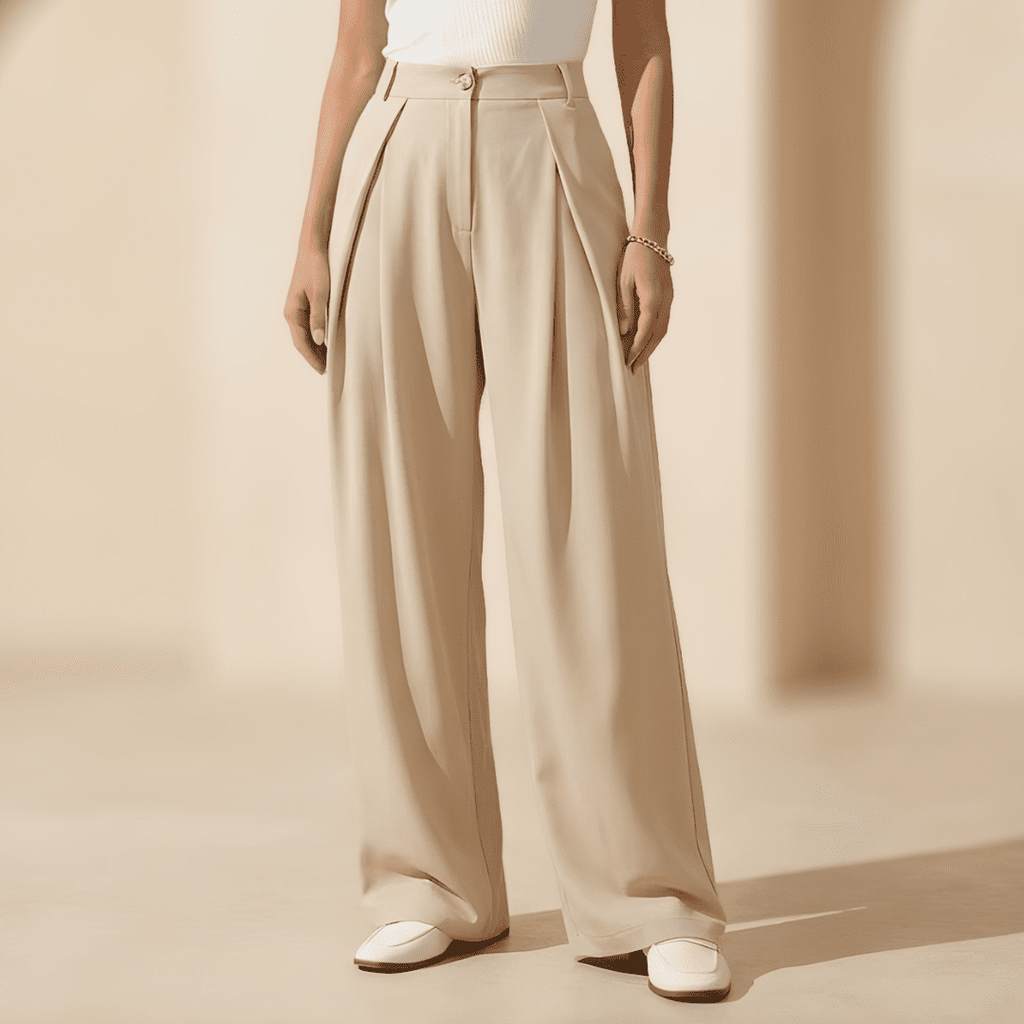 Women's high-waisted wide-leg tailored trousers by Tammy Bradley, featuring a sleek fit and classic design.