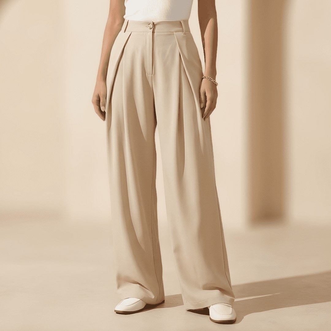 Women's high-waisted wide-leg tailored trousers by Tammy Bradley, featuring a sleek fit and classic design.
