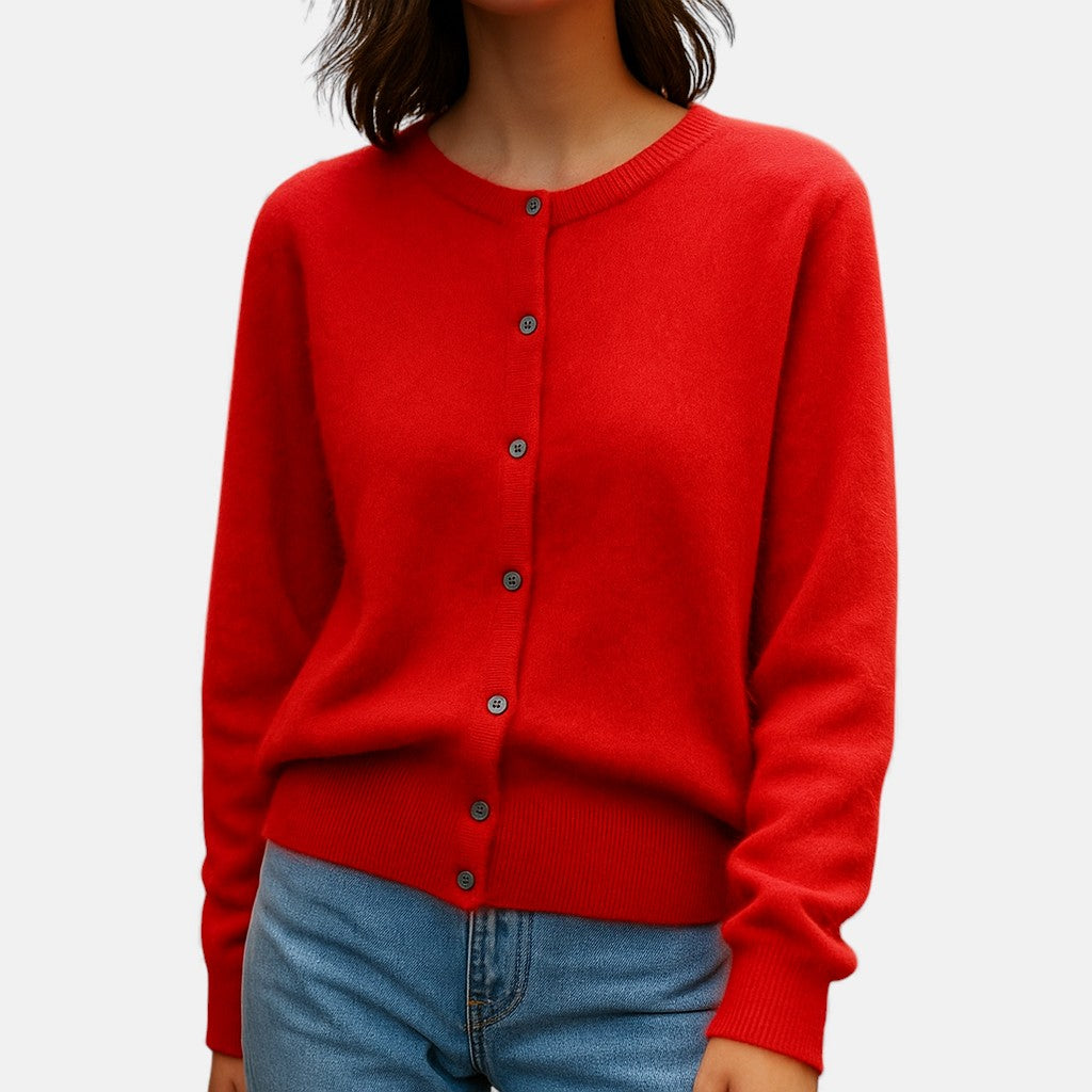 Cashmere Sweater Women Button-Up Soft Knit Winter