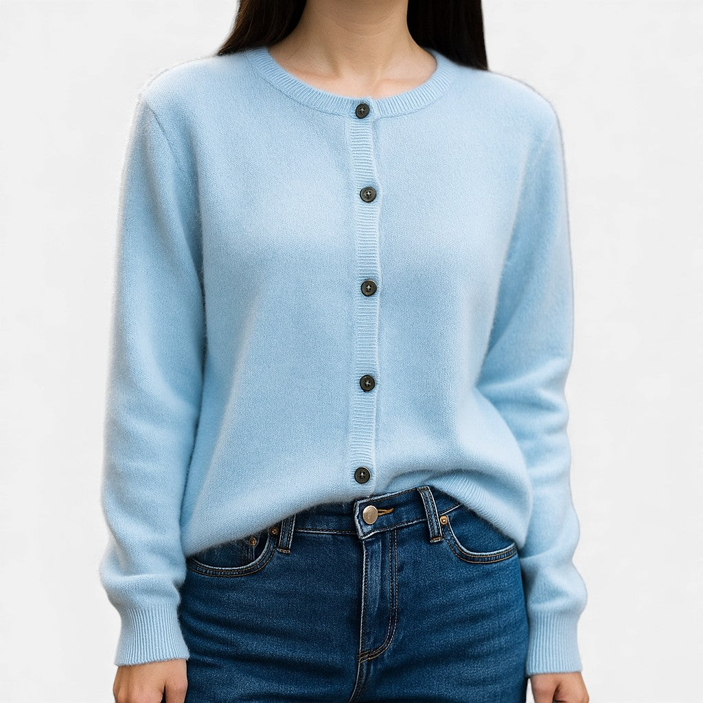 Cashmere Sweater Women Button-Up Soft Knit Winter