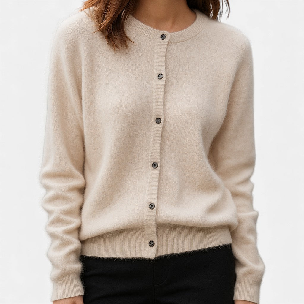 Cashmere Sweater Women Button-Up Soft Knit Winter