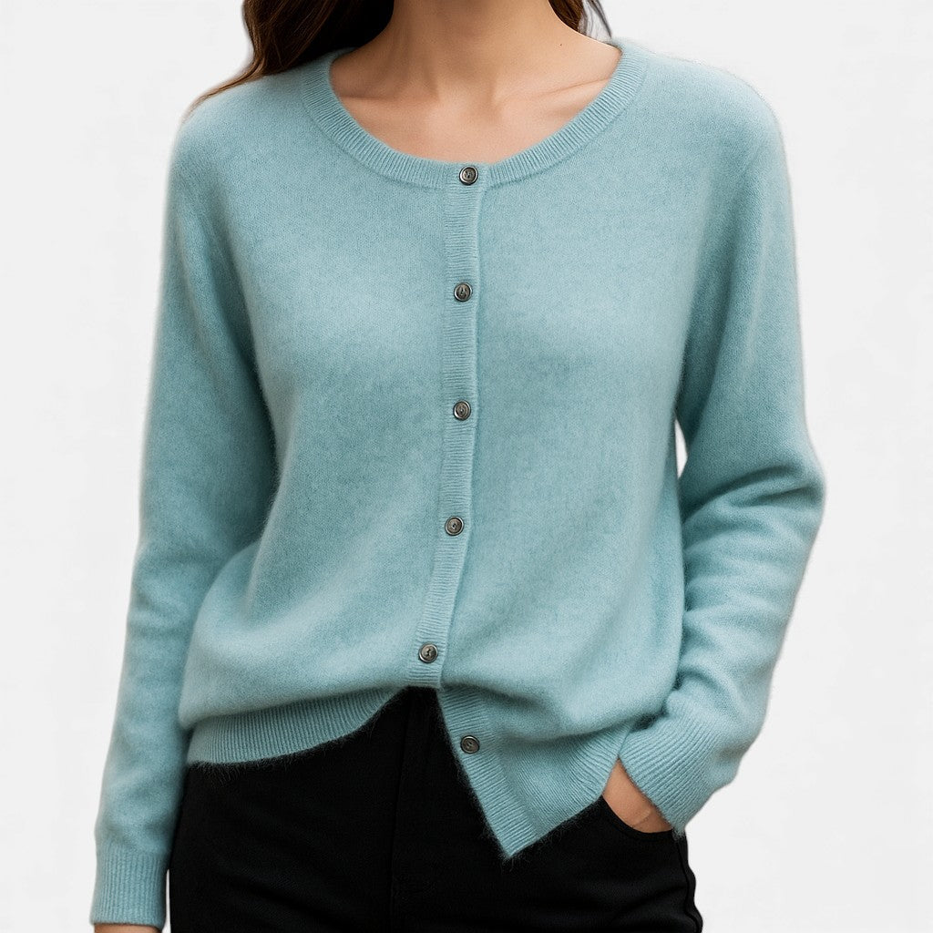 Cashmere Sweater Women Button-Up Soft Knit Winter