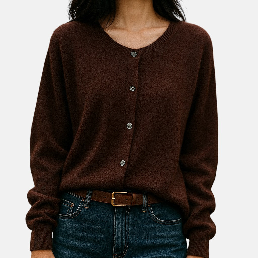 Cashmere Sweater Women Button-Up Soft Knit Winter