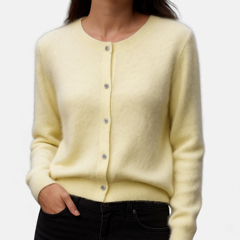 Cashmere Sweater Women Button-Up Soft Knit Winter