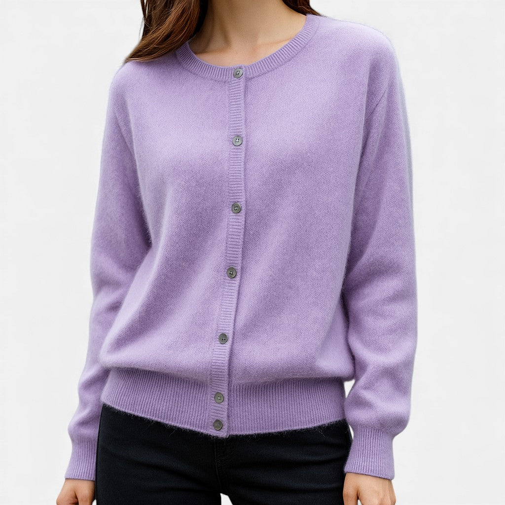 Cashmere Sweater Women Button-Up Soft Knit Winter
