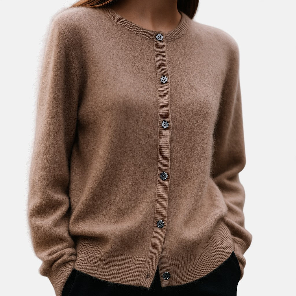 Cashmere Sweater Women Button-Up Soft Knit Winter