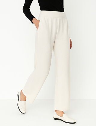 Light beige women's joggers by My Store, loose pull-on pants with a relaxed fit and comfortable cashmere-like fabric.