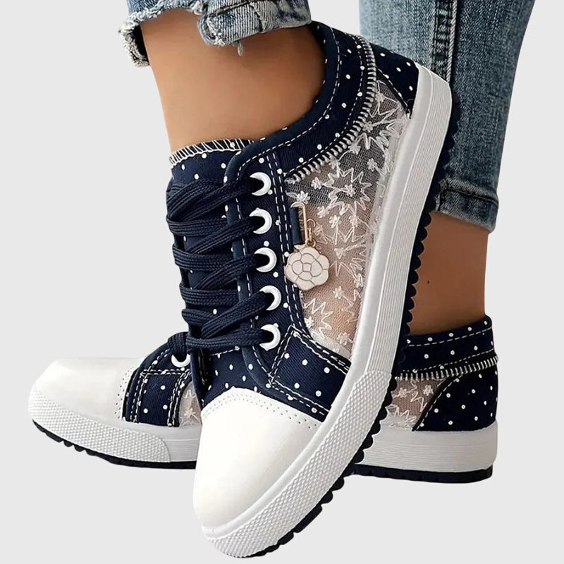 Breathable cushioned orthopedic sneakers for women with supportive design and stylish appearance, ideal for comfort and everyday wear.