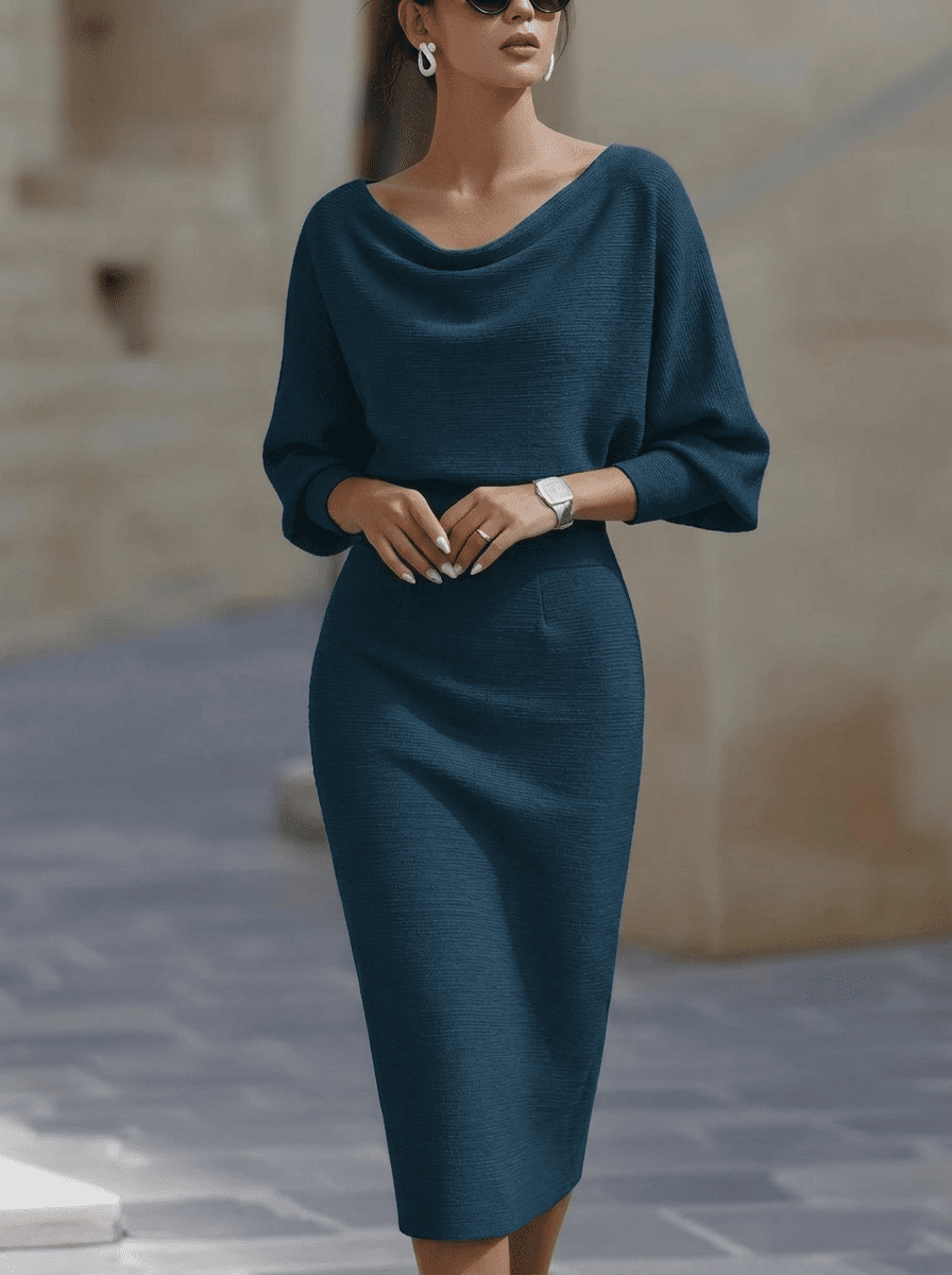 White batwing-sleeve waist-cinching dress for women by Tammy Bradley, featuring a stylish design and flattering fit.