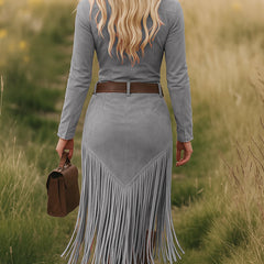 My Store tassel midi dress, casual dress with flowing fabric and tassel accents, perfect for stylish everyday wear.