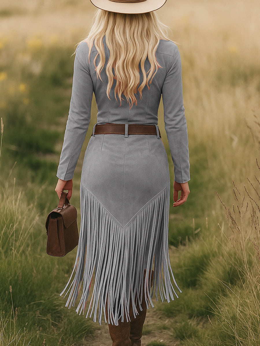 My Store tassel midi dress, casual dress with flowing fabric and tassel accents, perfect for stylish everyday wear.