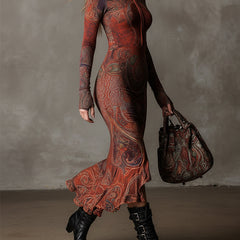 Knit fishtail midi dress from My Store featuring a casual fit, form-fitting silhouette, and stylish design in soft knit fabric.