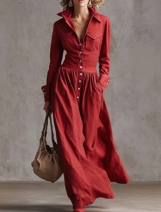 Red linen maxi dress by My Store, casual sleeveless dress with flowing fabric and a relaxed fit, perfect for summer wear.