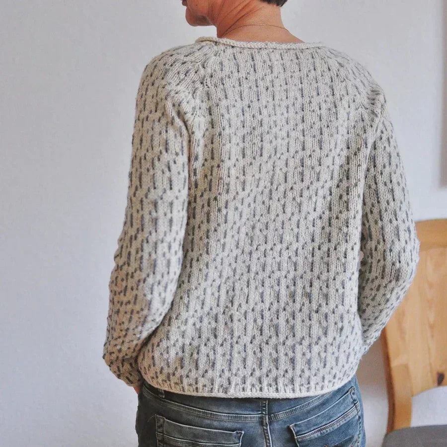 Textured Knit Sweater Women Relaxed Fit Casual