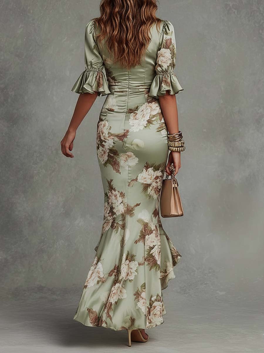 V-neck maxi dress for women by Tammy Bradley, featuring flowing fabric and elegant design, shown on a model.