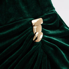 Velvet midi dress from My Store featuring a sleek evening style, with a fitted bodice and flowing skirt, perfect for formal occasions.