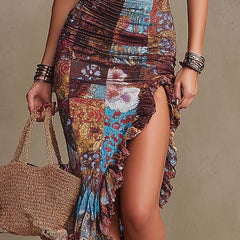 Floral midi dress from My Store featuring a casual, flowy design with a vibrant floral pattern, perfect for everyday wear.