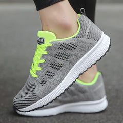 Comfortable women's orthopedic walking shoes by My Store with lace-up knit design, ideal for supportive daily walking.
