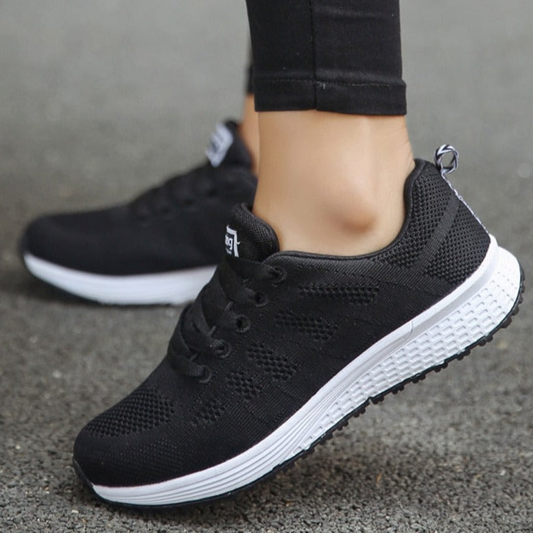 Comfortable women's orthopedic walking shoes by My Store, lace-up knit design with supportive sole for everyday walking.