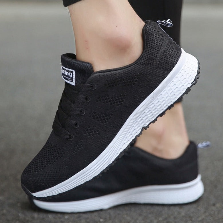 Comfortable women's orthopedic walking shoes by My Store, lace-up knit design, supportive footwear for walking and daily use.
