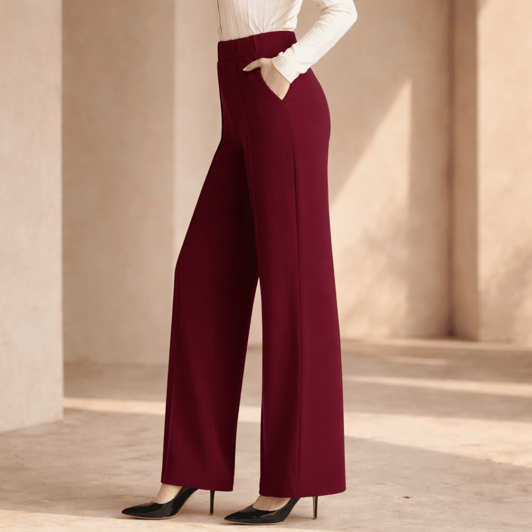 Women's tailored high-waist wide-leg trousers by Tammy Bradley, featuring a sleek fit and flowing wide-leg design.