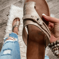 Women's orthopedic sandals by My Store featuring a heeled open-toe design, supportive sole, and stylish appearance.