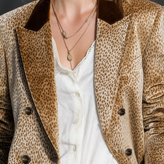 Khaki leopard print color-block velvet blazer from Jackets & Blazers collection, stylish and textured for a modern look.