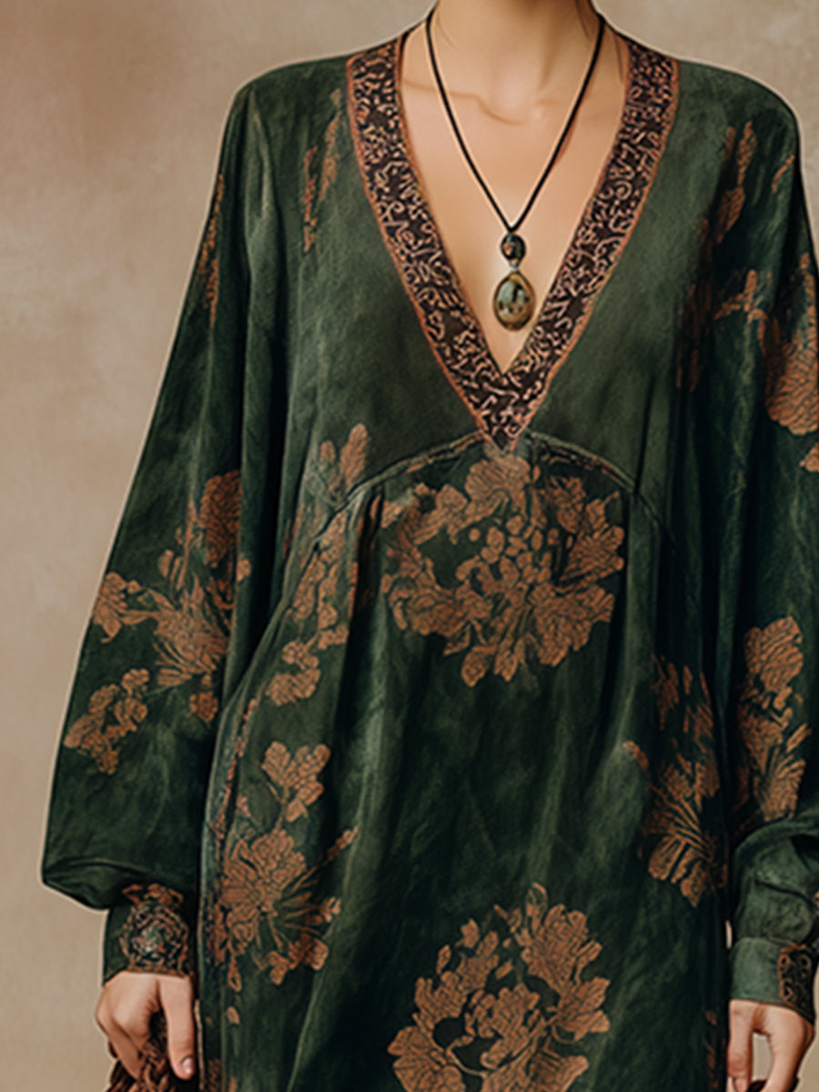 Green faux suede tassel maxi dress for women featuring a flowy silhouette and tassel details, perfect for elegant occasions.