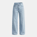 Women's high-waisted wide-leg denim jeans by Tammy Bradley, shown from the front, featuring classic blue wash and relaxed fit.