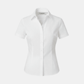 Women's linen-blend short-sleeve loose-fit shirt by Tammy Bradley, featuring a relaxed fit and lightweight fabric for casual wear.