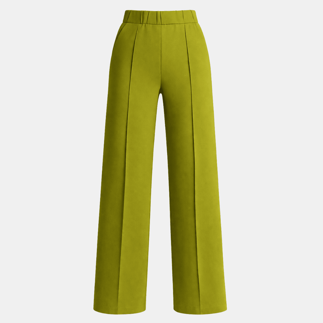 Women's tailored high-waist wide-leg trousers by Tammy Bradley, shown in a stylish fit with smooth fabric and classic design.