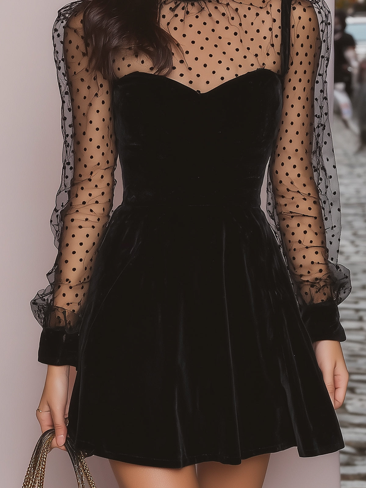 Elegant velvet evening dress from My Store, featuring a flowing silhouette and sophisticated design for formal occasions.