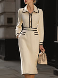 Women’s Tammy Bradley contrast-trim midi dress with button details, stylish and elegant for everyday or special occasions.