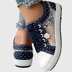 Breathable cushioned women's orthopedic sneakers with supportive design, ideal for comfort and foot health.