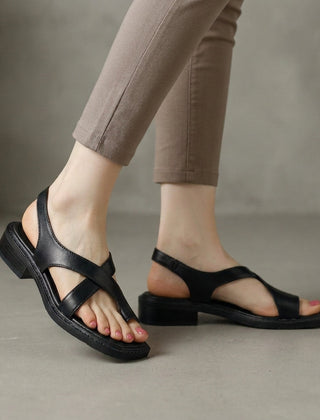 Black Tammy Bradley square-toe block-heel criss-cross sandals for women, showcasing stylish design with comfortable straps.