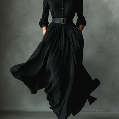 Black pleated maxi dress for women with flowing fabric and a flattering fit, featuring a sleeveless design and elegant style.