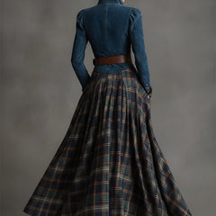 Blue faux suede maxi dress from My Store featuring a casual, flowing design with long sleeves and a relaxed fit.